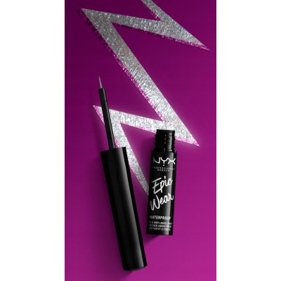 NYX Tekuté oční linky metalické Professional Makeup stříbrné 3,5 ml – Zboží Dáma