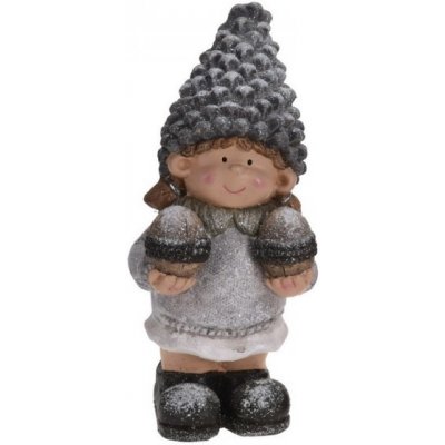 Sezónkovo Zimní dívka s čepicí z koblihy 34 cm