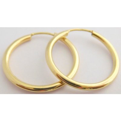 Klenoty Budín dámské zlaté hladké kruhy ze žlutého zlata H390 – Zboží Mobilmania
