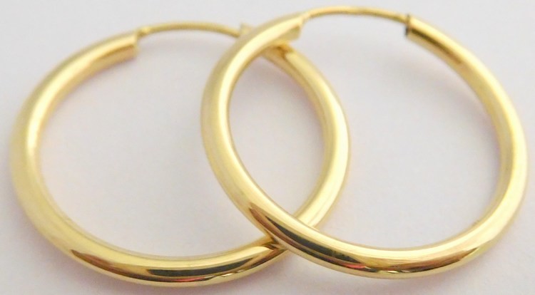 Klenoty Budín dámské zlaté hladké kruhy ze žlutého zlata H390