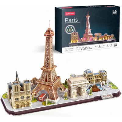 CubicFun 3D puzzle LED Paříž 115 ks – Zboží Mobilmania