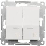 Simon Kontakt 54 Premium Bílý křížový dvojnásobný s podsvícením modul 10 AX rychlospojka, DW7/2L.01/11 – Hledejceny.cz