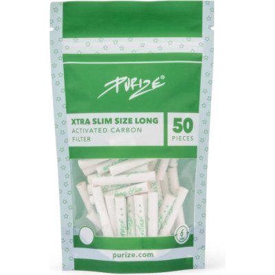 Purize xtra slim long dlouhé uhlíkové filtry 5,9 mm 50 ks bílá – Sleviste.cz