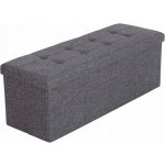 SONGMICS Úložný sedací box čalouněný skládací 110x38 cm tmavě šedý – Sleviste.cz