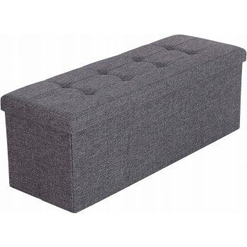 SONGMICS Úložný sedací box čalouněný skládací 110x38 cm tmavě šedý