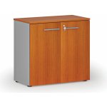 Primo Kancelářská skříň s dveřmi GRAY, 740 x 800 x 420 mm, šedá/třešeň – Zboží Dáma