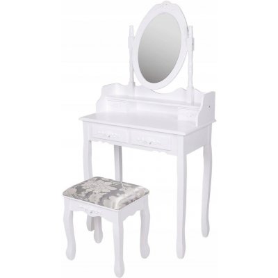 eKosik TL01 Toaletní Stolek se Stoličkou a Zrcadlem bílá – Zboží Mobilmania