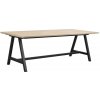 Jídelní stůl Rowico Bělený dubový jídelní stůl Carradale 220 cm s černými nohami A