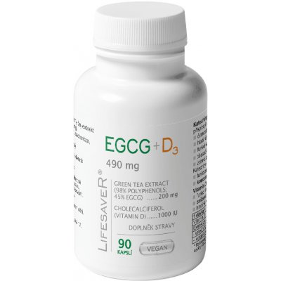 Lifesaver EGCG+D3 490 mg 90 kapslí