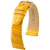 Řemínek k hodinkám Hirsch Žlutý Prestige M 02307173-1 Aligátoří kůže