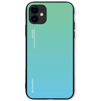 Pouzdro TopQ LUXURY iPhone 11 pevný duhový zelený