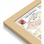 Excart Maps ČR - nástěnná administrativní mapa 135 x 90 cm Varianta: mapa v dřevěném rámu, Provedení: Pegi přírodní – Sleviste.cz