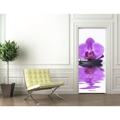 WEBLUX 31119254 Samolepka na dveře fólie benessere e terapia kvést orchidea jádro rozměry 90 x 220 cm – Zboží Mobilmania