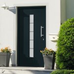 VidaXL Marketos Vchodové dveře hliník a PVC antracitové 110 x 210 cm – Hledejceny.cz