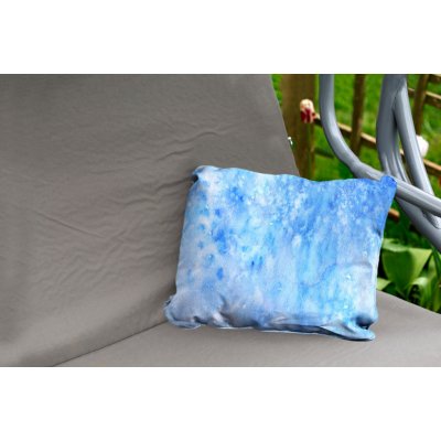 MuchoWow Vnější polštář Vodové barvy bílá modrá odstín 50x30 – Zboží Mobilmania