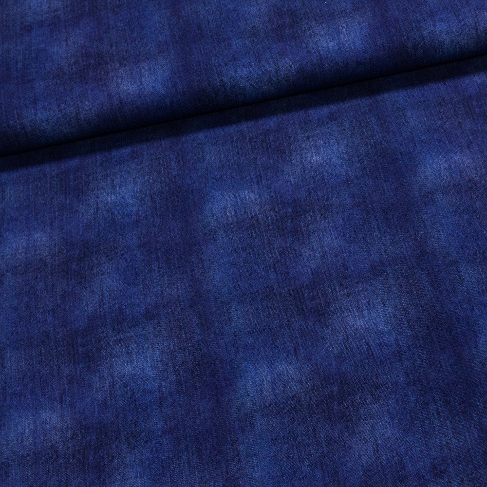 Bavlněný úplet TEPLÁKOVINA 887922166 modrý riflový vzor, š.150cm (látka v  metráži) | Srovnanicen.cz