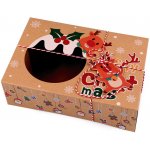 Prima-obchod Vánoční dárková krabice s průhledem a jmenovkou, barva 2 hnědá přírodní sob – Zboží Mobilmania