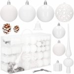 SPRINGOS Maxi 100 dílná sada vánočních ozdob bílá se šiškami CA0858-XG – Sleviste.cz