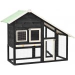 vidaXL Králíkárna šedá/bílá masivní jedlové dřevo 140 x 63 x 120 cm – Sleviste.cz