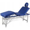 Masážní stůl a židle zahrada-XL Modrý skládací masážní stůl se 4 zónami a hliníkový rám