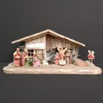 Amadea Dřevěný betlém šedohnědý bez figurek 45 cm – Hledejceny.cz