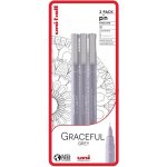 UNI PIN Graceful Grey - sada linerů 0,1 mm, 0,5 mm, štětcový, světle šedá - 3 ks – Hledejceny.cz