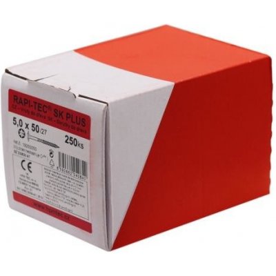 HPM TEC RAPI-TEC SK PLUS 5,0x50/27+R (balení 250 ks) - stavební vruty do dřeva, polozávit, pozink, talířová hlava, TORX T25 – Hledejceny.cz