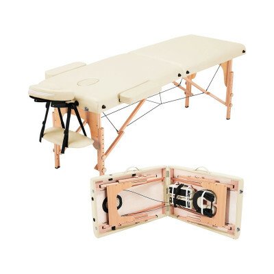 A YAHEETECH Masážní stůl 610888 cream, nosnost 250 kg – Sleviste.cz