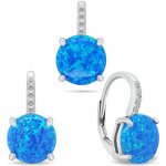 Brilio Silver Stříbrný set šperků se zirkony a modrými opály SET250WB – Sleviste.cz