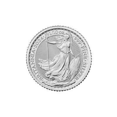 The Royal Mint stříbrná mince Britannia 2024 Charles 1/10 Oz – Zboží Mobilmania