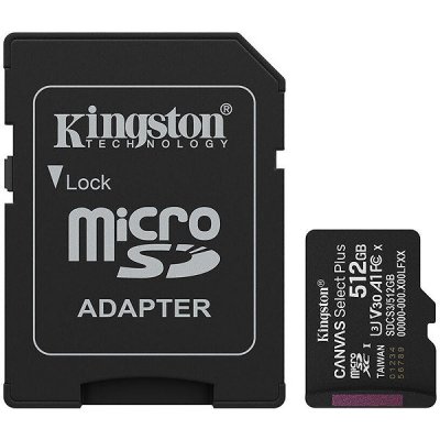 Kingston MicroSDXC 512GB Canvas Select Plus SDCS3/512GB – Zbozi.Blesk.cz