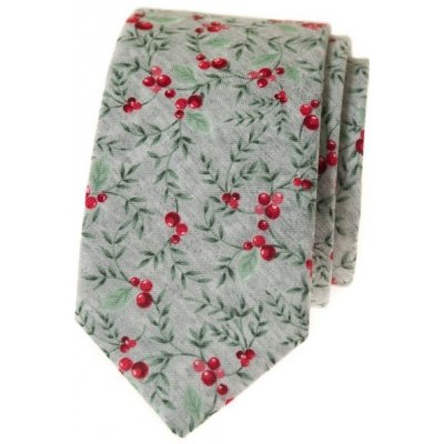 Avantgard vánoční úzká bavlněná kravata zelená / červená
