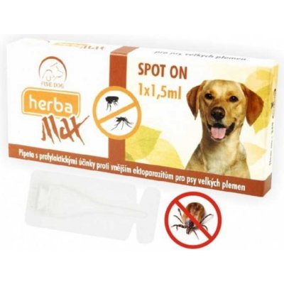 Herba Spot-on Dog antiparazitní kapsle pes do 25 kg 1 x 1,5 ml – Zboží Mobilmania