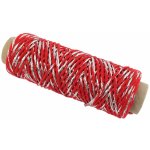 Šňůra MILA 2mm - VÁNOČNÍ KOLEKCE - Červená stříbrná – Zboží Mobilmania