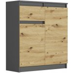 Framire Komoda do dětského pokoje s šuplíkem a skříňkou Antracit mix artisan 80 x 40 x 98 cm Modern S1 – Zboží Mobilmania