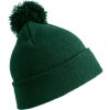 Dětská čepice Result Headwear čepice s bambulí RC 028X pletená COT-28028X54099 Zelená lahvově