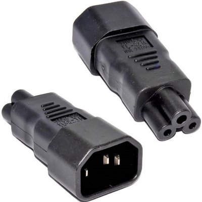 Adaptér IEC C14 na IEC C5 "trojlístek" napětí 230V, 10A - kpsr-01 – Zboží Živě