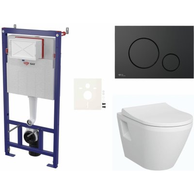 Závěsný WC set SAT do lehkých stěn / předstěnová montáž + WC Vitra Integra SIKOSSINTRE68K – Zboží Mobilmania