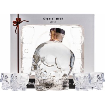 Crystal Head Vodka 40% 0,7 l (dárkové balení 4 sklenice)