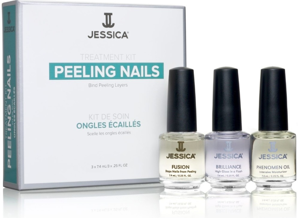 Jessica sada pro loupající nehty Peeling Nails Kit 3 x 7,4 ml dárková sada