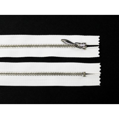 WICO Kovový zip no.3 nerozepínací 16cm bílý (stříbrné zoubky) ozdobný jezdec – Hledejceny.cz