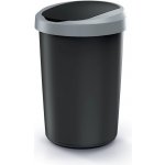 Prosperplast Odpadkový koš COMPACTA R FLAP recyklovaný černý s světle šedým víkem, 40 l – Zboží Dáma