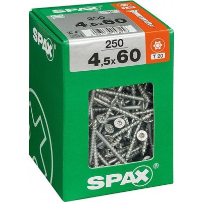 Spax Wirox Univerzální vrut T-Star plus, ø 4,5 × 60 mm, TX20, zápustná hlava, 250 ks 4191010450606 – Hledejceny.cz