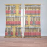 Sablio Záclony Pražské historické tramvaje Žlutý Pattern: 2ks 150x250cm – Hledejceny.cz