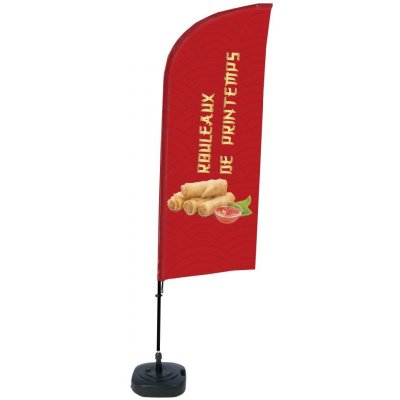 Jansen Display Kompletní sada reklamní vlajky ve tvaru křídla, Jarní závitky, francouzština, 100 x 1440 mm – Zboží Živě
