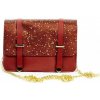 Kabelka Zolta dámská kožená kabelka malý brokát 18022 červená