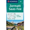 Mapa a průvodce Zermatt, Saas-Fee 1:40.000 117 NKOM