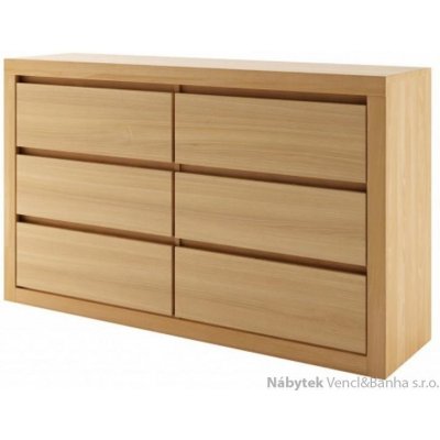Drewmax Dřevěná buková komoda prádelník z masivního dřeva buk KD412 Pacyg – Zboží Dáma