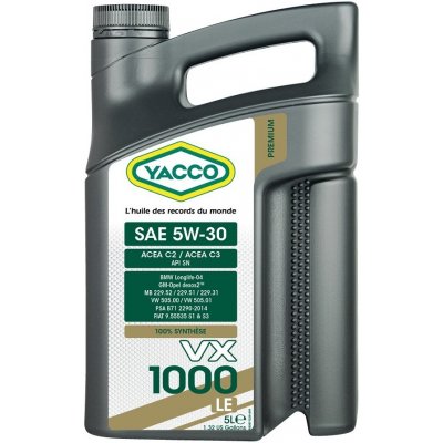 Yacco VX 1000 LE 5W-30 5 l – Zboží Mobilmania