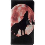 Pouzdro Patty PU kožené peněženkové Sony Xperia XA1 Plus - vlk vyjící na měsíc – Zboží Mobilmania